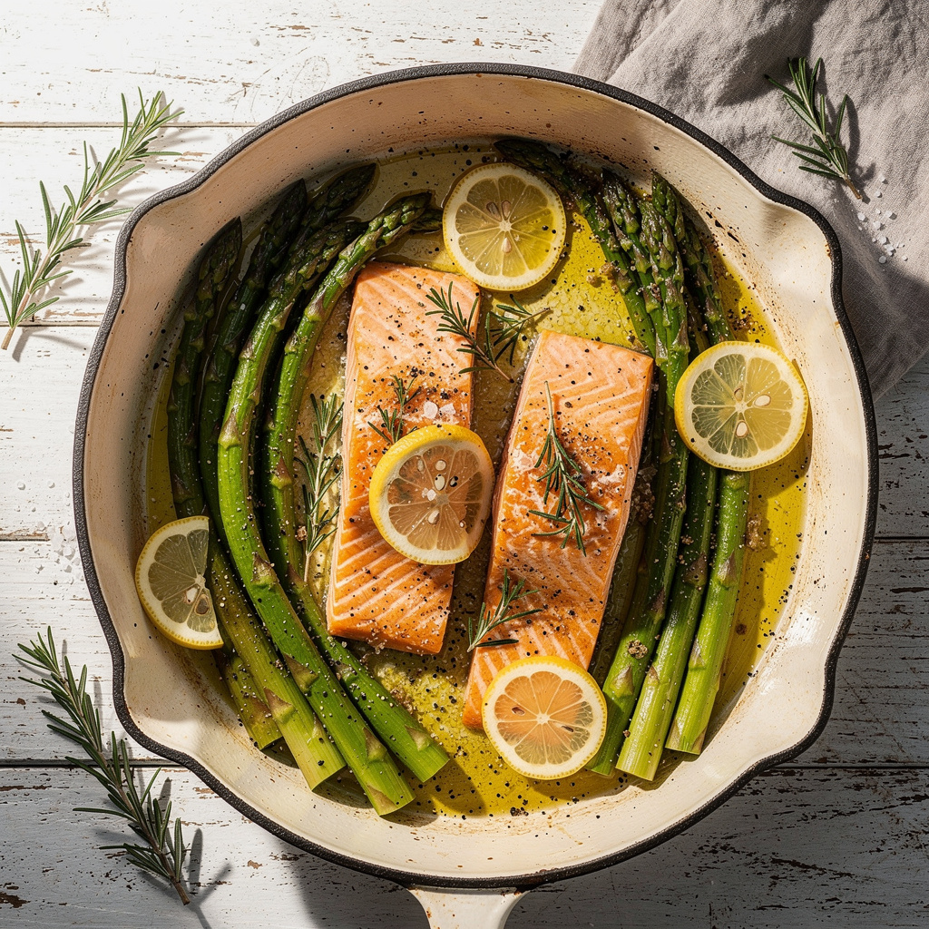 Baked Salmon with Asparagus & Lemon