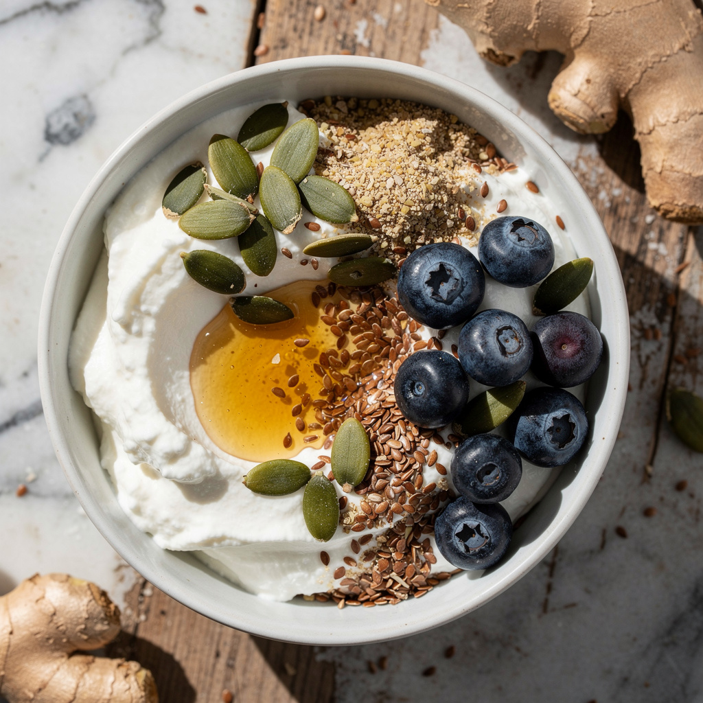Ginger & Flaxseed Yogurt Parfait
