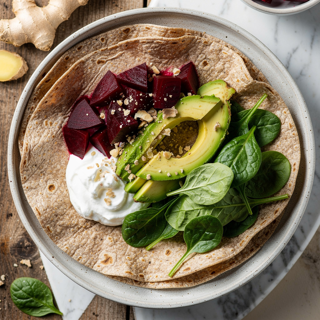 Ginger Beet & Avocado Wrap