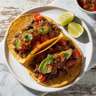 Lean ground beef (93%) Tacos with Cherry tomatoes #22