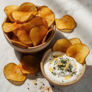 Potato Crisps with Creamy Dill Dip