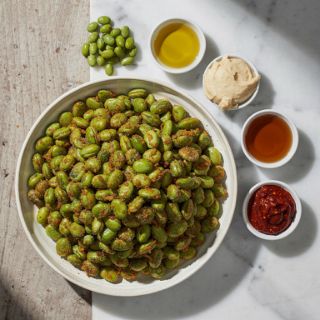 Roasted Edamame (Miso-Sambal Version)