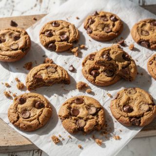 Peanut Butter Chocolate Chip Cookies (Gluten-Free, Oil-Free)