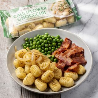 Trader Joe's Cauliflower Gnocchi With Peas and Turkey Bacon