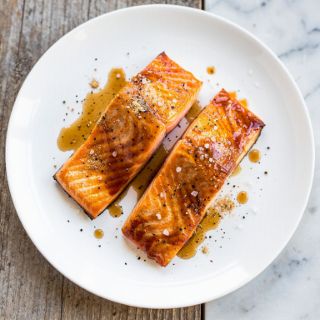 Air Fryer Date Glazed Salmon